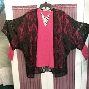 Charlotte Russe black lace jacket XS(big small)